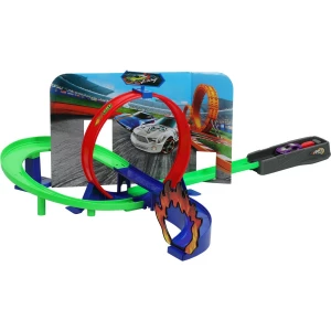 Tor wyścigowy Fast Racing z samochodem, 7 części, 46,5 x 6,2 x 29,6 cm 4-Home