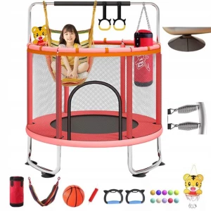 Trampolina Ogrodowa Dla Dzieci Do Domu Z Koszem Workiem Hamakiem Szer 1,4m