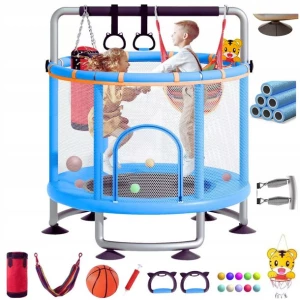 Trampolina Ogrodowa Dla Dzieci Do Domu Z Koszem Workiem Hamakiem Szer 1,4m