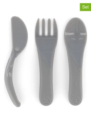 Twistshake 3-częściowy zestaw sztućców w kolorze szarym - dł. 20,7 cm rozmiar: onesize