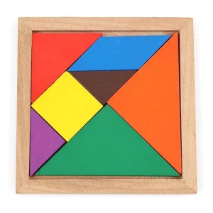Układanka TANGRAM drewniana gra logiczna, 7 elementów