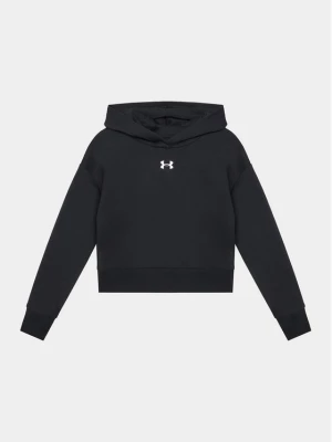 Under Armour Bluza Ua Rival Fleece Crop Hoodie 1379517 Czarny Loose Fit