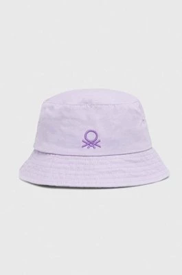 United Colors of Benetton kapelusz bawełniany dziecięcy kolor fioletowy bawełniany