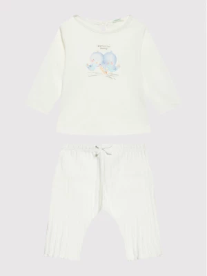United Colors Of Benetton Komplet bluzka i spodnie 38ZRA1006 Biały Regular Fit