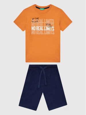 United Colors Of Benetton Komplet t-shirt i spodenki 3096CK002 Pomarańczowy Regular Fit