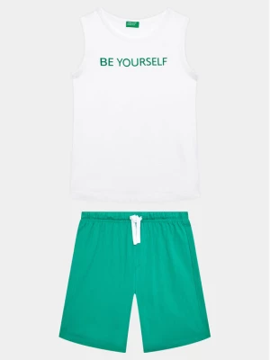 United Colors Of Benetton Komplet t-shirt i spodenki 3096CK005 Biały Regular Fit