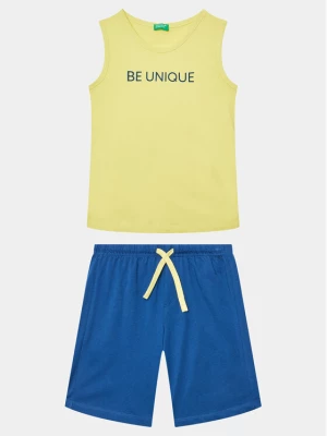 United Colors Of Benetton Komplet t-shirt i spodenki 3096CK005 Żółty Regular Fit
