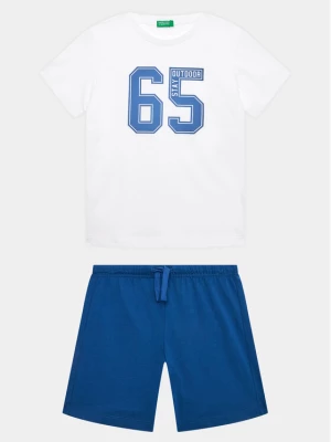 United Colors Of Benetton Komplet t-shirt i spodenki 3096CK006 Biały Regular Fit