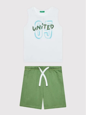 United Colors Of Benetton Komplet top i spodenki 3096CK001 Biały Regular Fit
