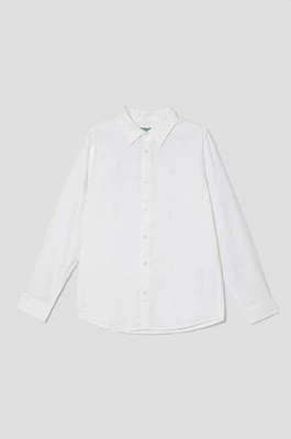 United Colors of Benetton koszula bawełniana dziecięca kolor biały