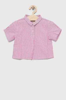 United Colors of Benetton koszula bawełniana dziecięca kolor różowy
