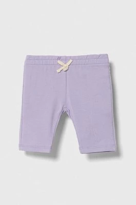 United Colors of Benetton legginsy dziecięce kolor fioletowy gładkie