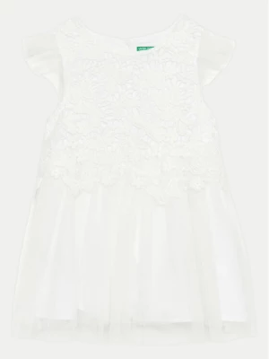 United Colors Of Benetton Sukienka codzienna 40WMGV01R Biały Regular Fit