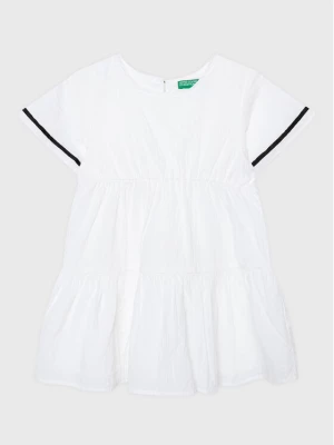 United Colors Of Benetton Sukienka letnia 4O9TGV00P Biały Regular Fit