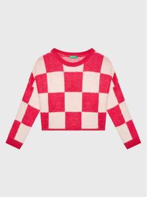 United Colors Of Benetton Sweter 17BTQ102I Różowy Relaxed Fit