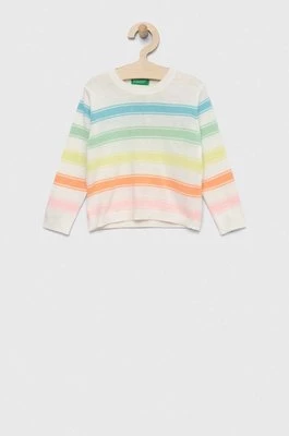 United Colors of Benetton sweter dziecięcy kolor biały lekki