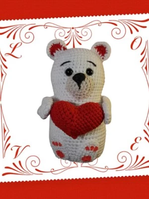 Walentynkowy miś 16 cm crochetszelka