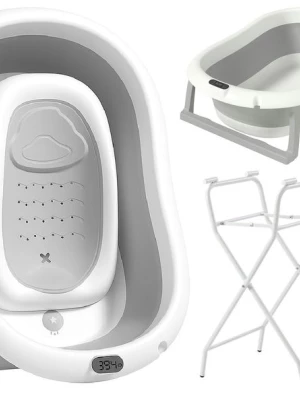 Wanienka dla dziecka składana ze stojakiem ARIEL Leżak Termometr DUŻA wanna