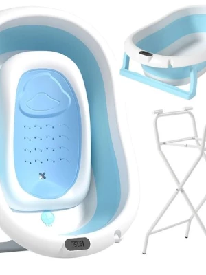 Wanienka dla dziecka składana ze stojakiem Leżak Termometr DUŻA wanna