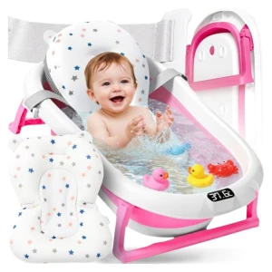 WANIENKA SKŁADANA dla dziecka niemowląt SILIKONOWA TERMOMETR LCD PODUSZKA