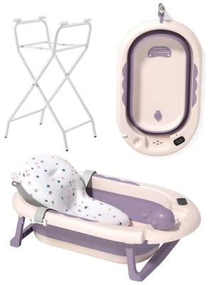 Wanienka składana dla dziecka PREMIUM Poduszka + Stojak Termometr Zabawka