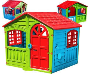 WIELKI DOMEK OGRODOWY DLA DZIECI OTWIERANE OKIENNICE XL PLAC ZABAW PalPlay
