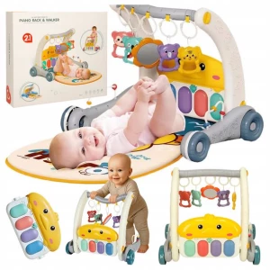 ﻿Wielofunkcyjny CHODZIK PCHACZ + DUŻA MATA EDUKACYJNA z pianinkiem 3w1