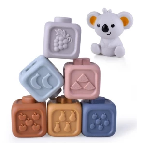 WOOPIE BABY Zestaw Edukacyjna Piramidka Klocki Sensoryczne 2w1 Gryzak Cyferki Woopie