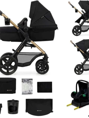 Wózek Dziecięcy 4w1 Kinderkraft MOOV 2 EVA Fotelik Wielofunkcyjny Czarny