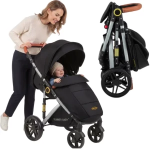 Wózek spacerowy składany uchwyt na kubek +folia czarny SUMMER BABY