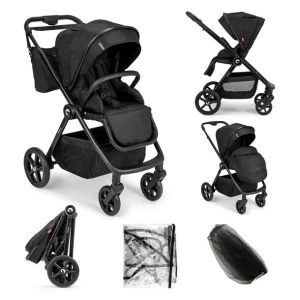 Wózek spacerowy spacerówka Älskar CZARNY do 22kg, akcesoria