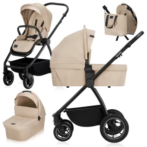Wózek wielofunkcyjny 2w1 spacerówka + gondola XL materac LIONELO MERIL 2IN1