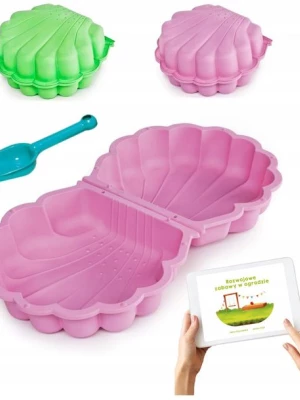 ﻿XXL DUŻA PIASKOWNICA BASEN 2W1 MUSZELKA + zabawka