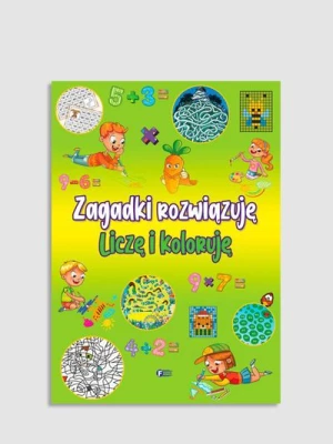 "Zagadki rozwiązuję, liczę i koloruję" książka z zadaniami FENIX