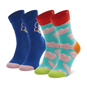 Zestaw 2 par wysokich skarpet dziecięcych Happy Socks KCLO02-6300 Kolorowy