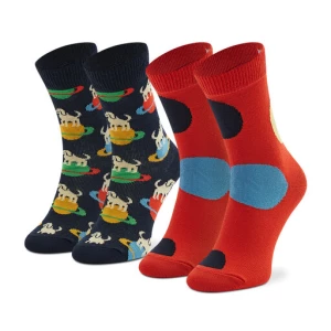 Zestaw 2 par wysokich skarpet dziecięcych Happy Socks KLAI02-6500 Czerwony