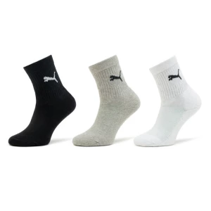 Zestaw 3 par wysokich skarpet dziecięcych Puma Junior Crew Sock 3P 907958 Biały