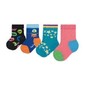 Zestaw 4 par wysokich skarpet dziecięcych Happy Socks XKSPC09-0200 Kolorowy