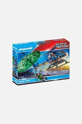 Zestaw figurek City Action Policyjny śmigłowiec: ucieczka ze spadochronem 70569 PLAYMOBIL