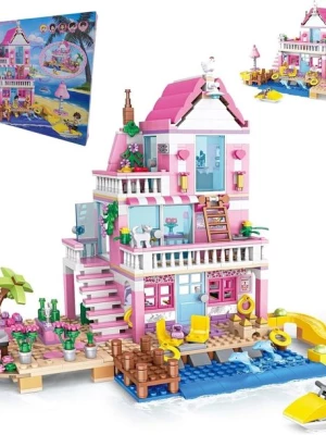 Zestaw Klocków Dla Dziewczynek Letnia Willa Na Plaży Klocki Różowy Domek