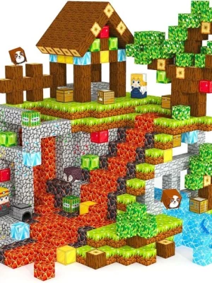 Zestaw Zabawki Dziecka DYI Klocki Magnetyczne Tworzenie Świata Budowanie