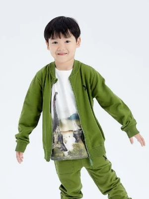 Zielona bluza dresowa dla chłopca z dinozaurem 5.10.15.
