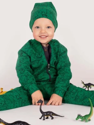 Zielona czapka chłopięca dzianinowa w dinozaury Nicol