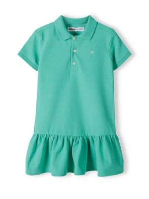 Zielona sukienka polo z krókim rękawem dla niemowlaka Minoti