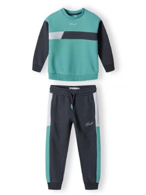 Zielony komplet dresowy dla małego chłopca- bluza i spodnie Minoti