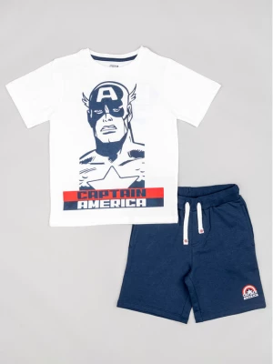 Zippy Komplet t-shirt i spodenki Marvel ZKBAP0602 23007 Biały Regular Fit