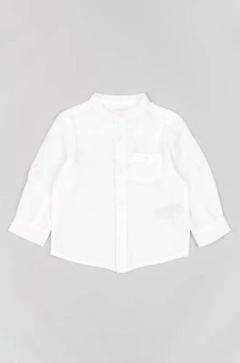 zippy koszula z domieszką lnu dziecięca kolor biały Zippy