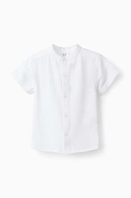 zippy koszula z domieszką lnu niemowlęca kolor biały Zippy