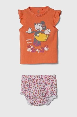 zippy piżama bawełniana niemowlęca kolor pomarańczowy z nadrukiem Zippy