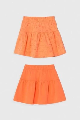 zippy spódnica bawełniana dziecięca 2-pack kolor pomarańczowy mini rozkloszowana Zippy